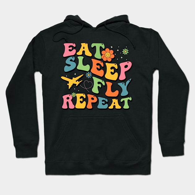 Eat Sleep Fly Repeat Hoodie by Youssef El aroui